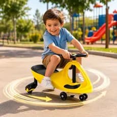 Carrinho de Rolimã Infantil Super Car - Amarela volante giratório 360°