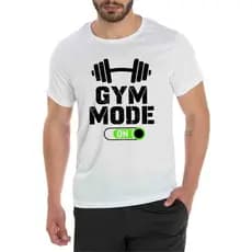 Camiseta Dry Fit Branca Proteção UV 30+ Manga Curta Esportiva Treino Academia