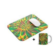 Kit Mouse Pad 19x21cm Arte Abstrata + Caneca de Porcelana Arte Abstrata Mulheres Personalizado