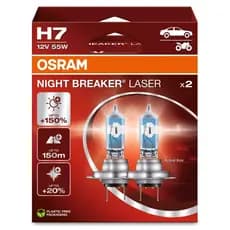 Par de Lâmpadas Osram H7 Night Breaker Laser 150% 12v 55w 3900K