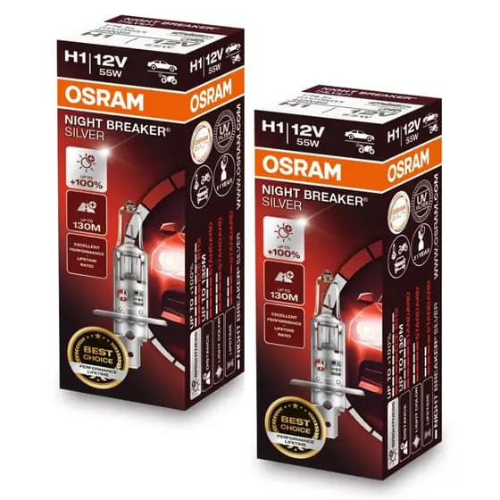 Par Lâmpada Osram Night Breaker Silver H1 +100% 3200k 12v