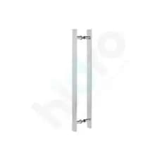 Puxador Duplo Alumínio Barra Chata 60cm  Porta Pivontante Madeira/Vidro