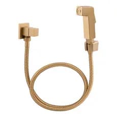 Ducha Higiênica De Banheiro Luxo Quadrada Metal Dourado Gold