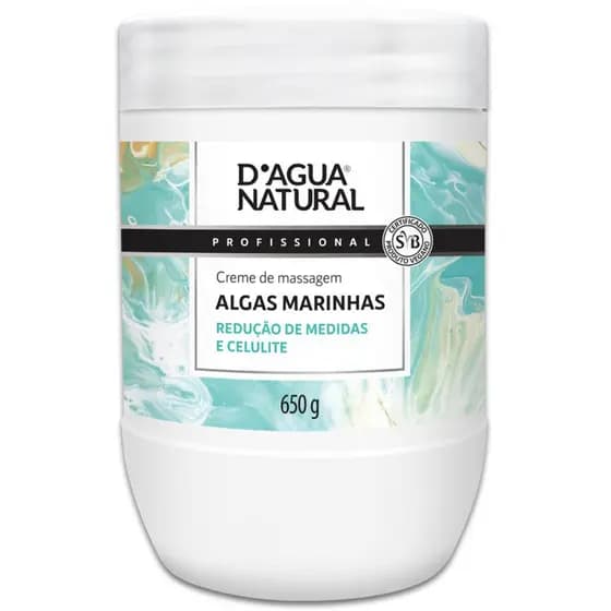 Creme De Massagem Dagua Natural Algas Marinhas 650g Redução de Medidas e Celulite