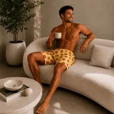 Shorts Masculino Pijama Samba Canção Morango