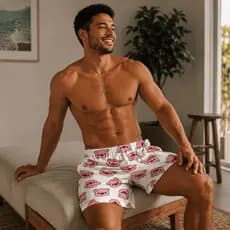 Shorts Masculino Pijama Samba Canção Porquinho