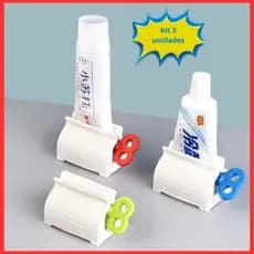 Kit c/3 Espremedor Pasta de Dente Suporte Dispenser Tubo Creme Dental Pomada