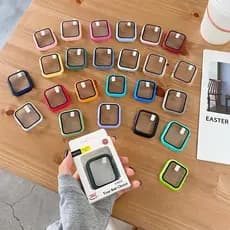 Apple Watch Capa case Bumper C/ Vidro 3d Temperado compatível smartwatch mesmo tanmanha 38/40/42/44mm Acrílico com película 2