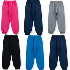 Kit 3 Peças Calça Moletom Infantil 1 ao 3 Liso Menino E Menina 100% Algodão