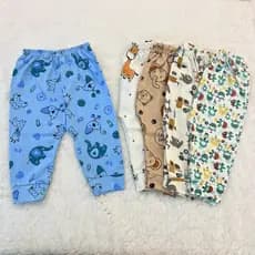 Kit 5 Mijão Calça Bebê em Malha Estampada 100% Algodão - Liso (RN/P/M/G)