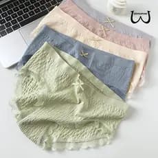 ZXYOUPING 1/4Pcs Calcinha Feminina Algodão Antibacteriana Alta Elasticidade Sem Costura Confortável Flexível/ Calcinhas