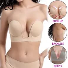 ZXYOUPING Sutiã push-up invisível sem alças sem costas sutiã de silicone respirável autoadesivo