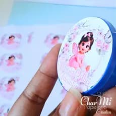 Adesivos personalizados e recortados 5x5cm para Lembrancinhas - Pirulitos - Latinhas - Caixinhas
