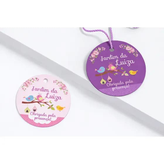 Kit 48 Tags Redondas Personalizadas para Lembrancinhas 4cm