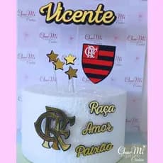 Topo de Bolo Personalizado Time de Futebol em Camadas 3D - Topper de bolo Festa