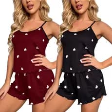 Kit Pijamas Conjuntos Baby Doll  Feminina Original Pijama Conjunto Short Doll Feminino Estampas Exclusivas