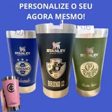 Copo Térmico Personalizado Para Cerveja Times de Futebol Logo de Empresa com Tampa e Abridor 473ml