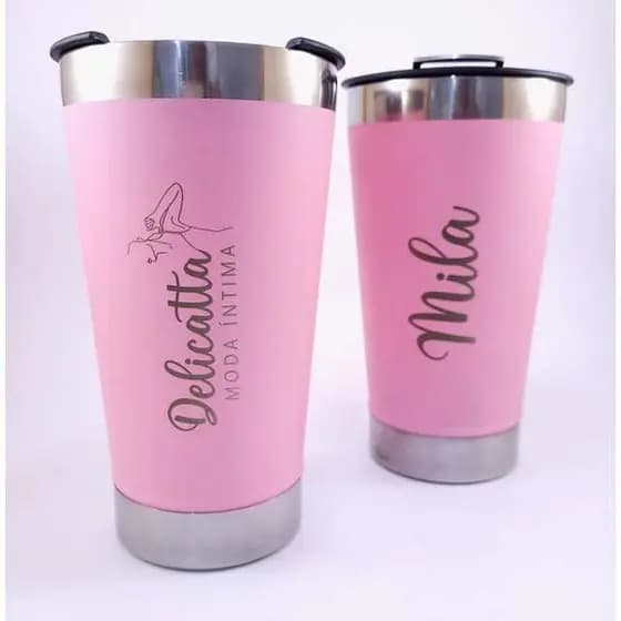 Copo Térmico com sua LOGO e NOME personalizado ENTREGA RAPIDA com tampa e abridor 473ml