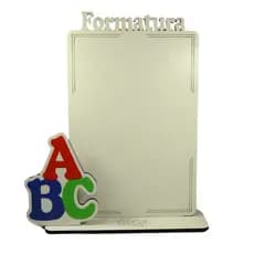 Porta Retrato ABC feito em MDF Branco 3mm Foto 10x15 Formatura Fim de ano lembrança Formandos