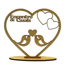 Centro De Mesa Decorativo Lembrancinha Encontro De Casais Namorados Feito Em Mdf Cru 15 Unidades