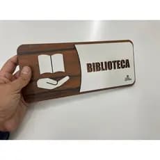 Placa Decorativa De Sinalização Biblioteca Para Escolas Feita em MDF Alta Resistencia