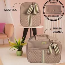 Kit Bolsa Maternidade 2 Peças Laço Nude + Mimo Moyses Baby