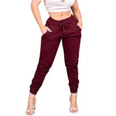 Calça Jogger Feminina Cintura Alta Com Lycra Cintura Alta