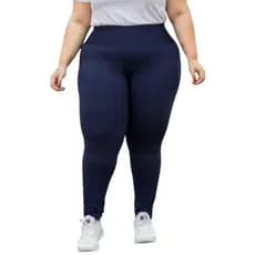 Calça Legging Plus Size Suplex Zero Transparência Costura Reforçada Cintura Alta