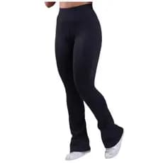 Calça Flare Boca De Sino Bailarina Cintura Alta Zero Transparência