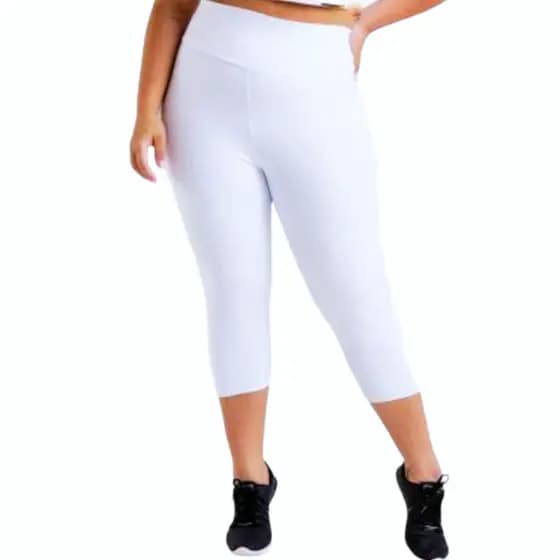 Calça Corsário Plus Zise Branca P,M,G,GG,G1,G2,G3, E G4/ Cintura Alta