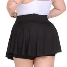 Short Saia Plus Size Babado Fitness Em Suplex Feminino G1 G2 G3 G4
