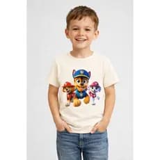 Camiseta Infantil Patrulha Canina Camisa Estampada Infantil Blusa 100% Algodão Premium