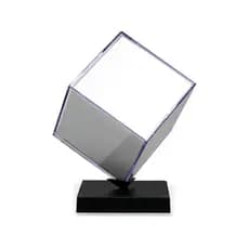 Foto Em Cubo Giratório De Acrílico Grande Com Base 1 Unidade - Não Incluso as Fotos - 9cm com espaço p/ 6 Fotos - Lembrancinha personalizada, presente, decoração