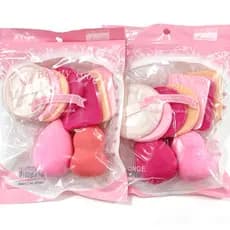 Conjunto de 9 esponjas de maquiagem - combinadas com 9 esponjas em forma de coração/prensa de pó