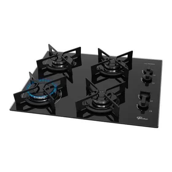 COOKTOP A GAS FISCHER 4 BOCAS FIT LINE TREMPE IRON