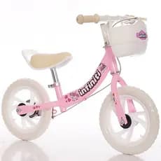 Bicicleta Balance Infiniti Kids Aro 12 Rosa Com Branco