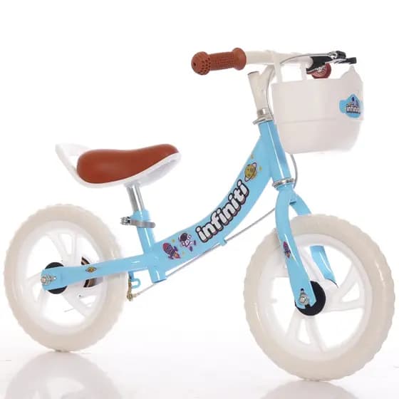 Bicicleta Balance Infiniti Kids Aro 12 Azul Com Branco