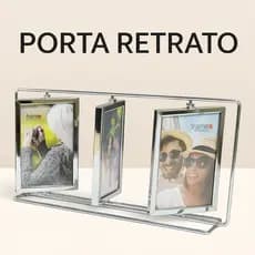 Porta Retrato Giratório 6 Fotos - Vertical em Metal