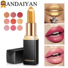 (READY STOCK) HANDAYYAN 9 Cores Brilho Labial À Prova D'água Mudança De Temperatura Batom Maquiagem Dourada MENGHNEG