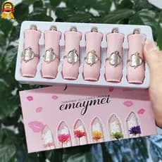 1 / 6Pcs  Lip Tint Temperatura Longa Duração Flor Transparente Batom Com Mudança De Cor
