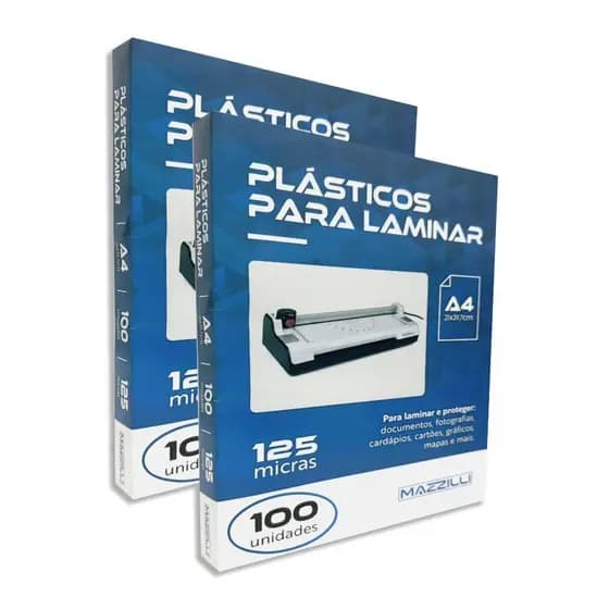Plástico para Laminação A4 125 Micras  200 Unidades
