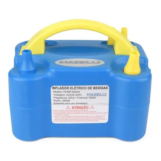 Inflador Compressor Balão Bexiga 2 Bico Festa Aniversário Cor:Azul220v