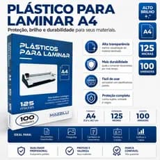 Plástico Polaseal Laminação A4 125 Micras 100 Unidades