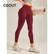 Calças De Ioga Sem Costura Cintura Alta Corrida Fitness Calças De Ioga Legging