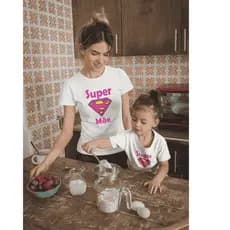 Kit 2 Camisetas Super Filha e Super mãe Dia Das Mães Menina Infantil Girl Presente