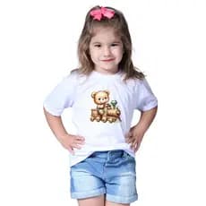 CAMISETA INFANTIL MENINO MENINA TRENZINHO URSINHO URSO BRINQUEDO ROUPA CAMISA
