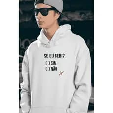 MOLETOM MASCULINO AZUL E BRANCO FRASES SE EU BEBI BEBIDA CERVEJA CEVA ZUEIRA