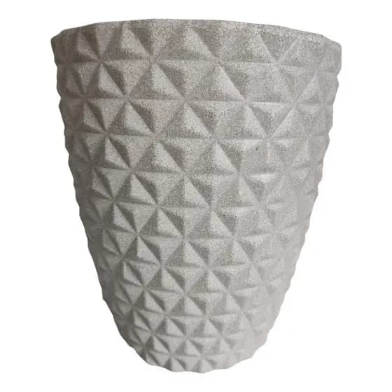 Vaso Cinza Planta Decorativo Redondo Jardim Varanda