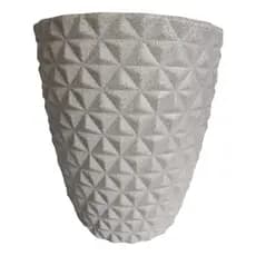 Vaso Cinza Planta Decorativo Redondo Jardim Varanda