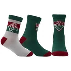 2 PARES DE MEIAS INFANTIL DO FLUMINENSE P/M/G